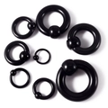 Différentes tailles d'anneaux BCR en acrylique noir pour bijoux de piercing corporel - 4*16*8mm / Noir