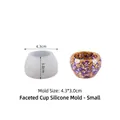 Small faceted cup silicone mold for DIY resin storage box with gold leaf finished product - Faceted Cup-Small