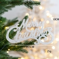 Decorazione natalizia bianca glitterata Merry Christmas per l'albero, misura 20,5 cm - Bianco