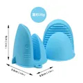 Light blue shark silicone heat resistant oven mitts set for kitchen handling - Small / Light Blue