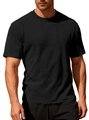 T-shirt slim fit da uomo nera con trama a nido d'ape e girocollo di alta qualità - S / Nero