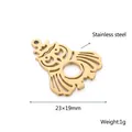 Golden owl hollow stainless steel pendant charm 23x19mm for DIY jewelry making - Gold (KLJ3663-Z)