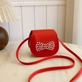 Mini sac rouge pour filles avec nœud en perles et fine bandoulière réglable - Rouge