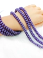 Strand of 8x5mm purple glass abacus beads wrapped as a multi-layer beaded bracelet - 5*8mm Approx 75pcs per strand / Deep Purple Porcelain