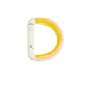 White D-ring spring clasp with yellow and pink colorful stripes for DIY keychains - Off White
