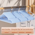 Sky blue non-slip heavy-duty clothes hangers with seamless arc design 10-pack - Nordic Blue (Extra Thick 70g)