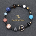 Bracelet constellation Capricorne avec pierre de sable bleu et perles naturelles - Capricorne