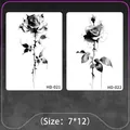 Waterproof black rose temporary tattoo stickers HD-021 and HD-022, 7x12cm realistic ink - Ink Rose