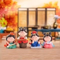 Set of 4 creative Tang Dynasty style lady figurines in classic scholar poses - Small Set of 4