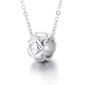 Silver rhombus engraved cylinder pendant necklace in polished titanium steel - Silver
