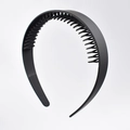 Black non-slip hairband with inner teeth for secure grip, ideal for face washing - 2# Matte Black