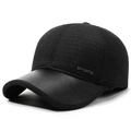 Gorra de béisbol de invierno negra y gruesa con orejeras y logo deportivo plata - Ajustable / Negro