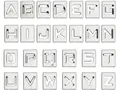 Set of 26 silver chrome 8mm hollow zinc alloy alphabet letters for DIY jewelry bracelets - 8mm Hollowed-out Letter Pendants A-z 26 Letters Per Package