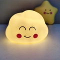 Schattig wit nachtlampje in wolkvorm met warm geel licht en zachte siliconen textuur - Witte wolken