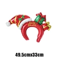 Mini inflatable Christmas headband balloon with Santa hat and gift box design, 49.5x33cm - Mini Headband Gift Box Christmas Hat Red