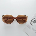 Fashionable oversized amber tea sunglasses with translucent resin frames for women and men - Dark Tea