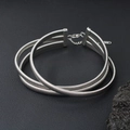 Three-layer silver stainless steel snake bone choker necklace for women with lobster clasp - Steel