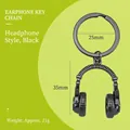 Kreativer Metall-Kopfhörer-Schlüsselanhänger in Schwarz, stilvolles Musik-Accessoire - Kopfhörer Stil / Gunmetal