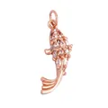 Pendentif poisson en or rose avec écailles en zircon blanc et œil en pierre rouge - K642955-Rose Gold Koi