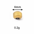 Golden textured 4mm stainless steel mesh bead for DIY jewelry making and bracelets - 4x1.5mm / Gold