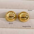 Orecchini a sfera cava placcati in oro 14K da 20mm in una scatola regalo - Stile Tondo Oro (1105)