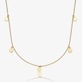 Minimalist 925 sterling silver necklace with five gold-plated circular disc pendants - Gold Plated 925 Silver / Gold - Small Discs Necklace