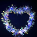 Luminous heart wreath with colorful LED lights for Valentine's Day party wall decor - Multicolor / Cool White Light
