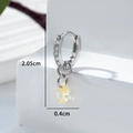 Silver drop earrings with pear-shaped yellow gemstone and zircon pavé detailing - Goose Yellow (Single Piece)