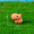 Miniature Capybara resin figure on green grass, measuring 1.3cm in height and 1.4cm long - Small Capybara
