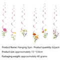 Floral spiral hanging swirls set for wild flower theme party birthday decorations - Hanging Swirls 6PCS