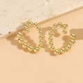 Orecchini a cerchio dorati a forma di C con design a grappolo di perle metalliche - Perle a Cuore / Oro 14K
