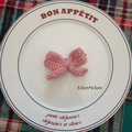 Pink handmade knitted bow decoration for DIY crafts and Christmas accessories - Pink Bowknot