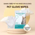 6-pack of hypoallergenic waterless pet grooming gloves for cats and dogs hair cleaning - Pet Waterless Cleaning Gloves (6 Pcs)
