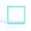 Square mint green PE film suspension display box for jewelry and coin storage - 70*70*20mm / Teal Blue