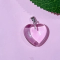 Pink heart-shaped 20mm natural stone crystal pendant for DIY necklace making - 53-Glass Pink