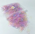 Gomas de pelo desechables de colores en bolsa transparente para niñas y bebés - Color Gelatina