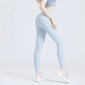 Leggings sportivi azzurro cielo a vita alta senza cuciture con effetto push-up glutei - S / Blu Cristallo