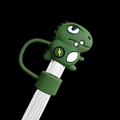 Green dinosaur silicone straw cover for Stanley cup with unique lightning pattern - Flash Dragon / 10mm