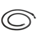 Sleek black stainless steel flat snake bone chain necklace arranged in a spiral coil - 5mm Width (KN203543-Z)