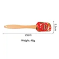 Christmas silicone spatula with Santa Claus print and ergonomic natural wood handle - Red HO-HO-HO Style