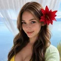 Red Floral Hair Pin