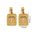 Macro view of Aries zodiac rectangle pendant with dimensions 17.5mm by 12mm - Aries