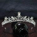 Elegant silver crown tiara featuring crystal rhinestones for bridal or princess wear - Style 4# / Silver