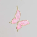 Ciondolo a farfalla rosa marmorizzato placcato oro 18K con zirconi per gioielli DIY - Farfalla Rosa