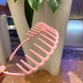 Pink matte wave headband with teeth for women, hair hoop for face washing and styling - Pink