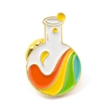 Minimalistische Emaille-Anstecknadel Kolben mit bunten Farben und Gold-Finish - Wissenschaftlicher Laborkolben