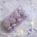 Pink candy Christmas ornament set with glitter sequins and 4 items in a clear box - Pink Candy / Set of 4