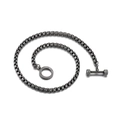 Collana retrò in acciaio inossidabile con chiusura OT a manubrio e finitura argento - Stile Manubrio Larghezza 6mm (KN86352-K)