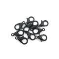Set of ten matte black zinc alloy lobster clasps for DIY necklace and jewelry making - 12mm / Swimming Black