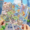 3D DIY cartoon Shanghai landmark sticker showing Oriental Pearl Tower and Bund - Yuxian 2.0 Shanghai Series